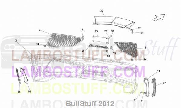 2012 Lamborghini GALLARDO BLANCPAIN - STS EUROPE GRILLES - FRONT BUMPER (807.06.00)
